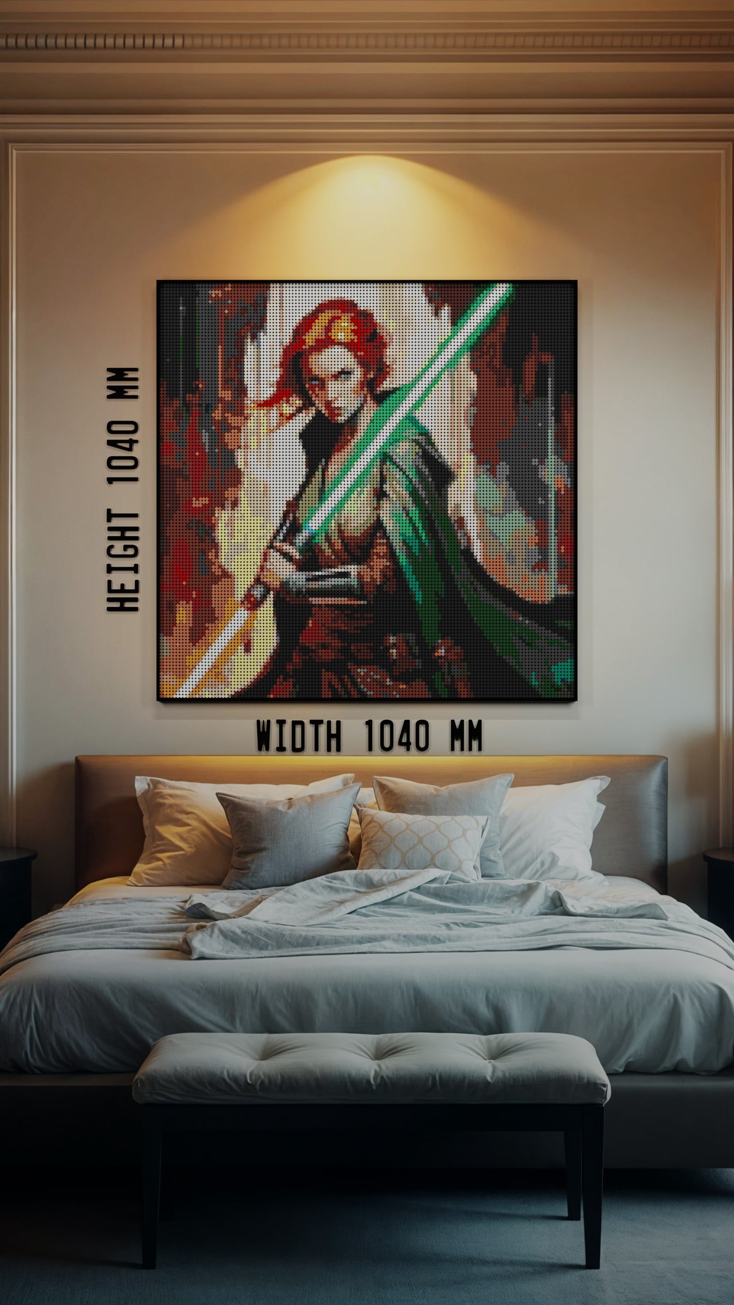 Star of the Warborn  LEGO® Style mosaic wall art made from colorful plastic bricks